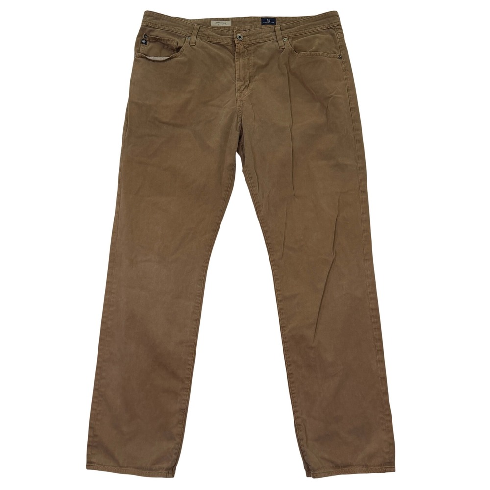 AG Adriano Goldschmied Mens 38x32 Graduate Tailored Leg Brown Pants Chino Jeans